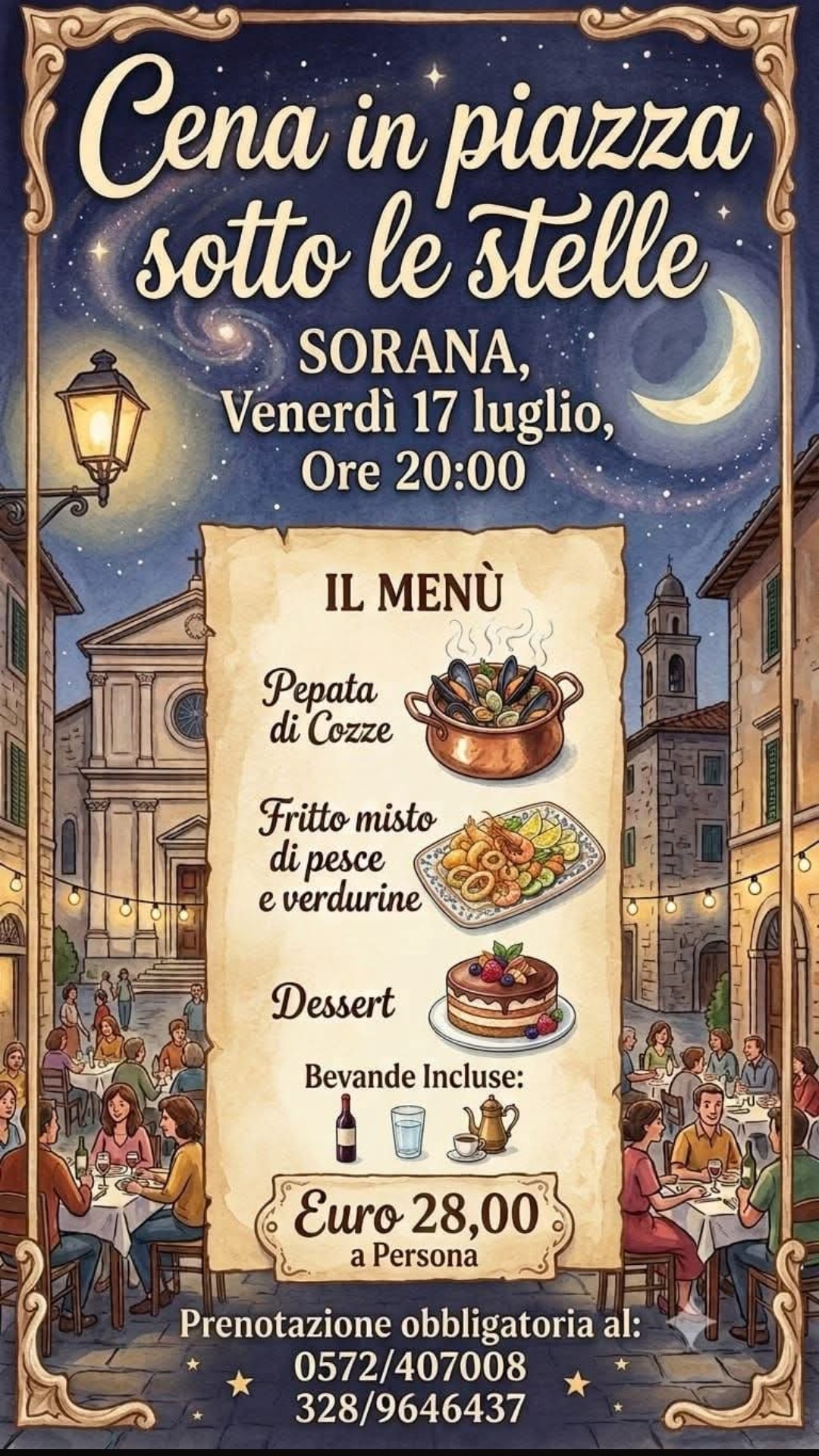 cena sotto le stelle