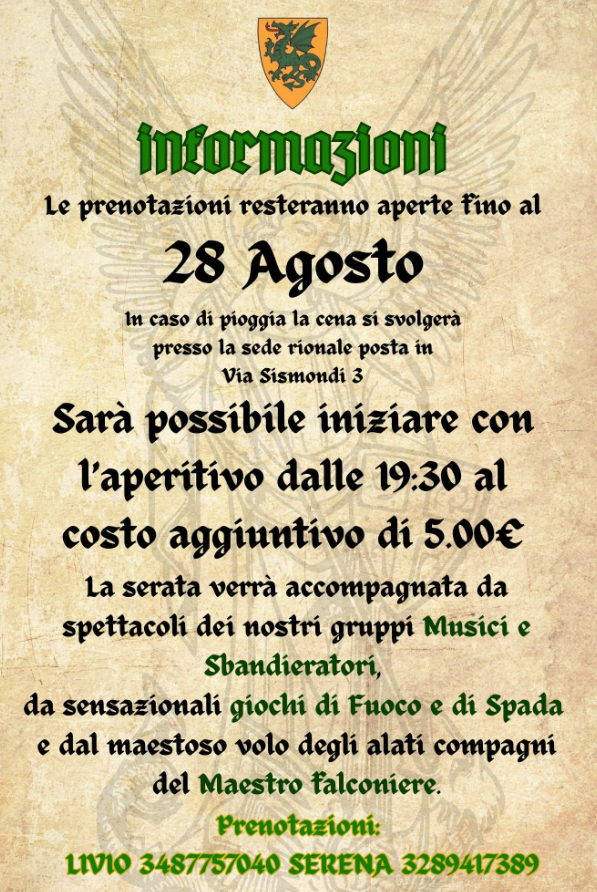 Cena Propiziatoria Rione San Michele 14 Cena Propiziatoria Rione San Michele 13